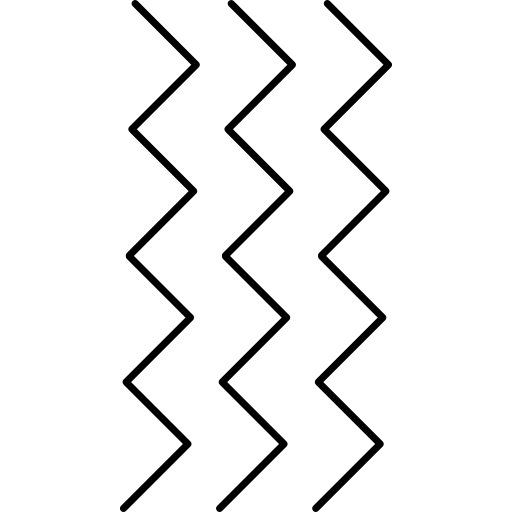 Zigzag lines in side view position